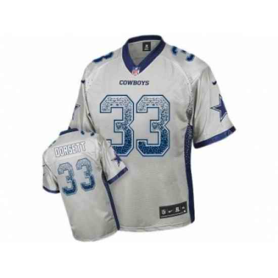 Nike Dallas Cowboys 33 Tony Dorsett Grey Elite Drift Fashion NFL Jersey